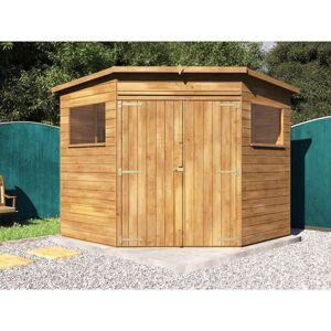 DUNSTER HOUSE LTD. 8 x 8 Pent Roof Pressure Treated Wooden Garden Storage Building Workshop - Dad's Corner Shed 2.5m x 2.5m