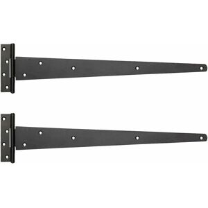 1 Pair Medium Tee Hinge 18 Black for gates shed doors - Black - Perry