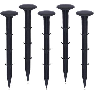 AOUGO Plastic Garden Fixing Stakes, Garden Fixing Stakes for uv Weed Protection (50 Pieces, Black)