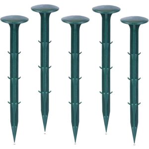 AOUGO Plastic Garden Fixing Stakes, Garden Stakes for Fixing Cloth Weed uv Protection (100 Pieces, Green)