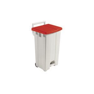 VFM - 90L Mobile Pedal Bin Lid Red 357004