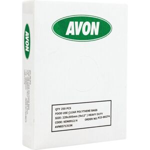 Avon 9X12 Heavy Duty Polythene Bags (Pk-250) - Transparent