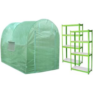 MONSTER SHOP Polytunnel Greenhouse Walk In Galvanised Racking Windows Doors