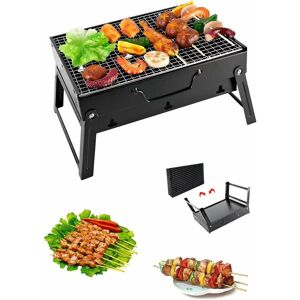 DENUOTOP Portable Charcoal Grill for 2-6 People, Portable Folding Charcoal Grill Steel Grill for Picnic, Travel, Patio or Backyard Camping (43 x 29 x 23cm)