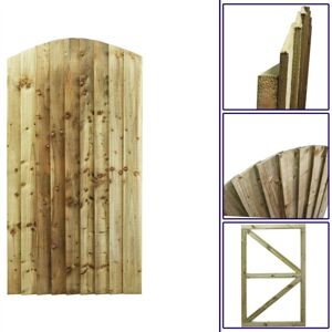 Premier Garden Supplies - Premier 6ft Feather Edge 90cm Wide Fully Framed Arch Top Gate - Pressure Treated (Tanalised)