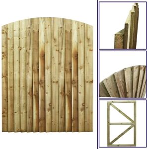 Premier Garden Supplies - Premier 6ft Feather Edge 135cm Wide Fully Framed Arch Top Gate - Pressure Treated (Tanalised)