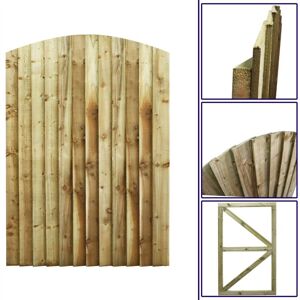 PREMIER GARDEN SUPPLIES Premier 6ft Feather Edge 120cm Wide Fully Framed Arch Top Gate - Pressure Treated (Tanalised)