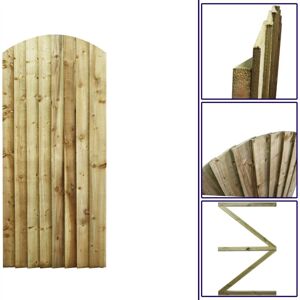 Premier Garden Supplies - Premier 6ft Feather Edge 75cm Wide Semi-Braced Arch Top Gate - Pressure Treated (Tanalised)