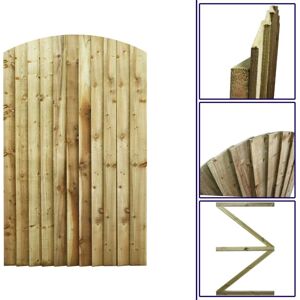 Premier Garden Supplies - Premier 6ft Feather Edge 105cm Wide Semi-Braced Arch Top Gate - Pressure Treated (Tanalised)