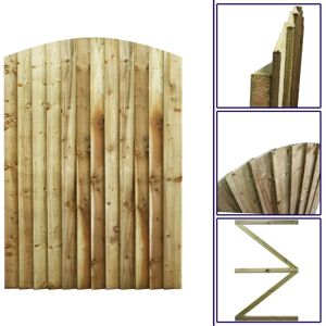 PREMIER GARDEN SUPPLIES Premier 6ft Feather Edge 120cm Wide Semi-Braced Arch Top Gate - Pressure Treated (Tanalised)