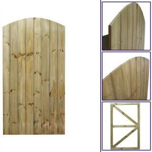 Premier Garden Supplies - Premier 6ft Tongue & Groove 90cm Wide Fully Framed Arch Top Gate - Pressure Treated (Tanalised)