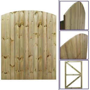 Premier Garden Supplies - Premier 6ft Tongue & Groove 135cm Wide Fully Framed Arch Top Gate - Pressure Treated (Tanalised)