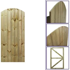 Premier Garden Supplies - Premier 6ft Tongue & Groove 75cm Wide Fully Framed Arch Top Gate - Pressure Treated (Tanalised)