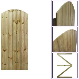 Premier Garden Supplies - Premier 6ft Tongue & Groove 75cm Wide Semi-Braced Arch Top Gate - Pressure Treated (Tanalised)