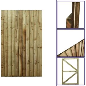 PREMIER GARDEN SUPPLIES Premier 6ft Feather Edge 105cm Wide Fully Framed Flat Top Gate - Pressure Treated (Tanalised)