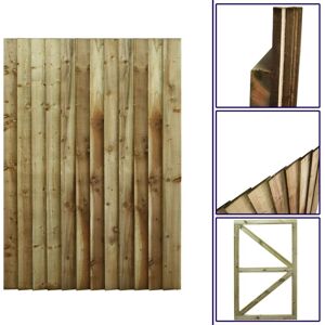 Premier Garden Supplies - Premier 6ft Feather Edge 120cm Wide Fully Framed Flat Top Gate - Pressure Treated (Tanalised)