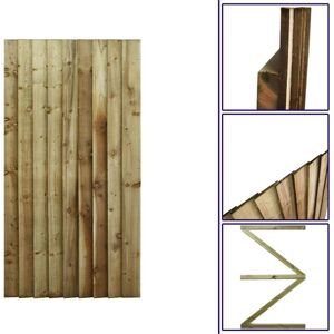 Premier Garden Supplies - Premier 6ft Feather Edge 90cm Wide Semi-Braced Flat Top Gate - Pressure Treated (Tanalised)