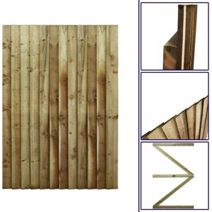 Premier Garden Supplies - Premier 6ft Feather Edge 120cm Wide Semi-Braced Flat Top Gate - Pressure Treated (Tanalised)