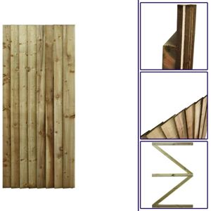 PREMIER GARDEN SUPPLIES Premier 6ft Feather Edge 75cm Wide Semi-Braced Flat Top Gate - Pressure Treated (Tanalised)