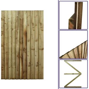 Premier Garden Supplies - Premier 6ft Feather Edge 105cm Wide Semi-Braced Flat Top Gate - Pressure Treated (Tanalised)