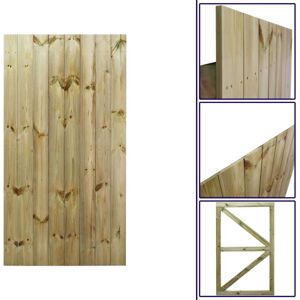 Premier Garden Supplies - Premier 6ft Tongue & Groove 90cm Wide Fully Framed Flat Top Gate - Pressure Treated (Tanalised)