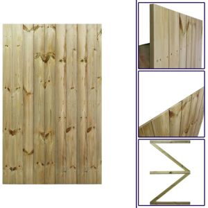 PREMIER GARDEN SUPPLIES Premier 6ft Tongue & Groove 105cm Wide Semi-Braced Flat Top Gate - Pressure Treated (Tanalised)