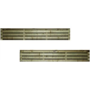 Premier Garden Supplies - 6ft x 1ft romad Double Horizontal Venetian Slatted Fence Panel - Pressure Treated (Tanalised)