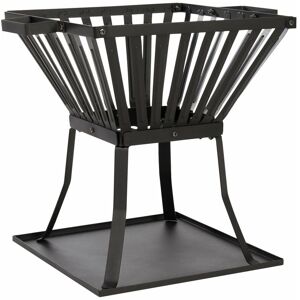 Berkfield Home - RedFire Fire Basket Denver Black Steel 39x39 cm 85015