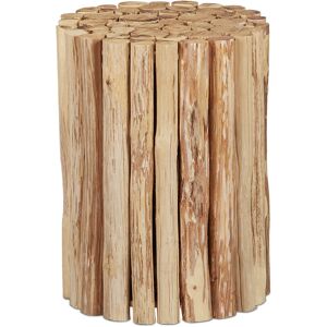 Wooden Flower Stool, Plant and Decorations Holder, Untreated Fir Wood, for Indoors Use, HxD: 38 x 30 cm, Brown - Relaxdays