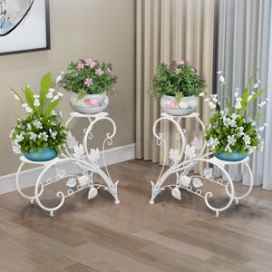 UNHO Romantic Tall Plant Stand Art Flower Potted Holder Rack Planter Supports Shelf