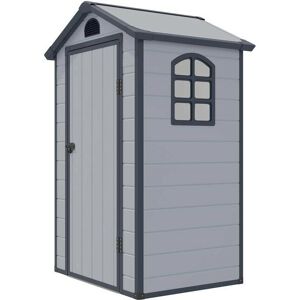 Airevale 4x3 Light Grey Apex Shed Plastic Garden Storage Lockable - Rowlinson