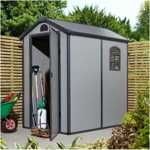 Airevale 6x4 Light Grey Apex Shed Plastic Garden Storage Lockable - Rowlinson