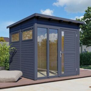 Bertilo Garden Pentus 2 Home Office Studio Wooden Summer House Grey - Rowlinson