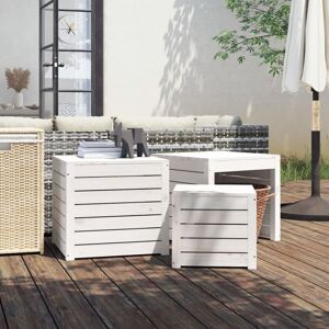 Berkfield Home - Royalton 3 Piece Garden Box Set White Solid Wood Pine