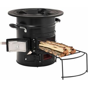 Berkfield Home - Royalton Camping Wood Stove Black 50x33.5x30.5 cm Steel