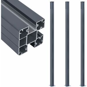 BERKFIELD HOME Royalton Fence Posts 3 pcs Dark Grey 185 cm Aluminium