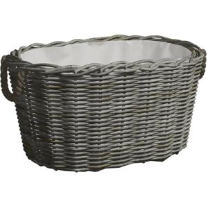 Berkfield Home - Royalton Firewood Basket with Carrying Handles 60x40x28 cm Grey Willow