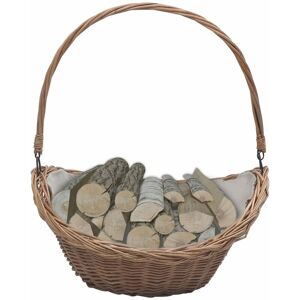 Berkfield Home - Royalton Firewood Basket with Handle 57x46.5x52 cm Brown Willow