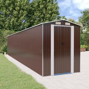 Berkfield Home - Royalton Garden Shed Dark Brown 192x1021x223 cm Galvanised Steel