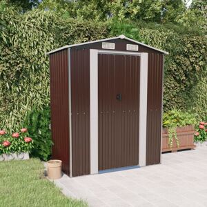 Berkfield Home - Royalton Garden Shed Dark Brown 192x108x223 cm Galvanised Steel