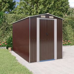 Berkfield Home - Royalton Garden Shed Dark Brown 192x357x223 cm Galvanised Steel