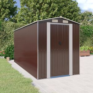 BERKFIELD HOME Royalton Garden Shed Dark Brown 192x440x223 cm Galvanised Steel