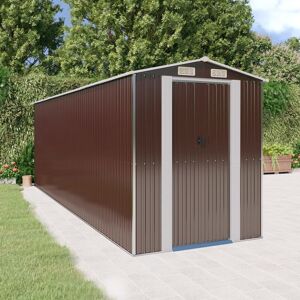 Berkfield Home - Royalton Garden Shed Dark Brown 192x606x223 cm Galvanised Steel