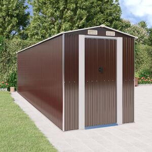 BERKFIELD HOME Royalton Garden Shed Dark Brown 192x689x223 cm Galvanised Steel