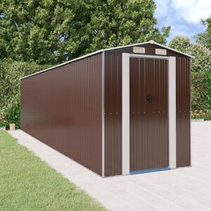 Berkfield Home - Royalton Garden Shed Dark Brown 192x772x223 cm Galvanised Steel