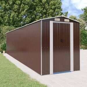 BERKFIELD HOME Royalton Garden Shed Dark Brown 192x855x223 cm Galvanised Steel