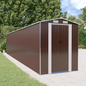 Berkfield Home - Royalton Garden Shed Dark Brown 192x938x223 cm Galvanised Steel