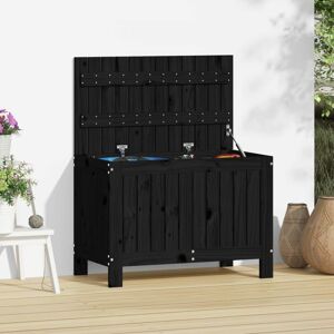 BERKFIELD HOME Royalton Garden Storage Box Black 76x42.5x54 cm Solid Wood Pine