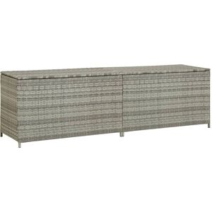 Berkfield Home - Royalton Garden Storage Box Poly Rattan 200x50x60 cm Grey