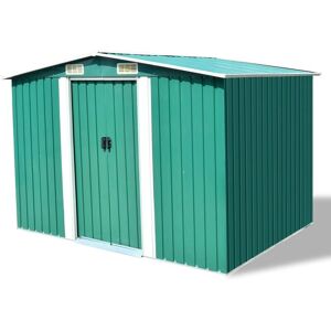 BERKFIELD HOME Royalton Garden Storage Shed Green Metal 257x205x178 cm